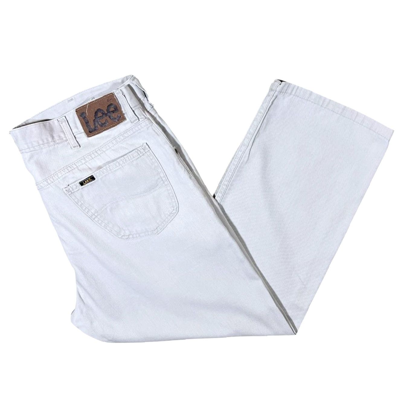 Lee VINTAGE Lee Brooklyn Denim Jeans Men's 38x30 Light Grey Straight Zip Fly 100% Cotton Malta Made Boys? Mens Size US 38 / EU 54 - 2 Thumbnail