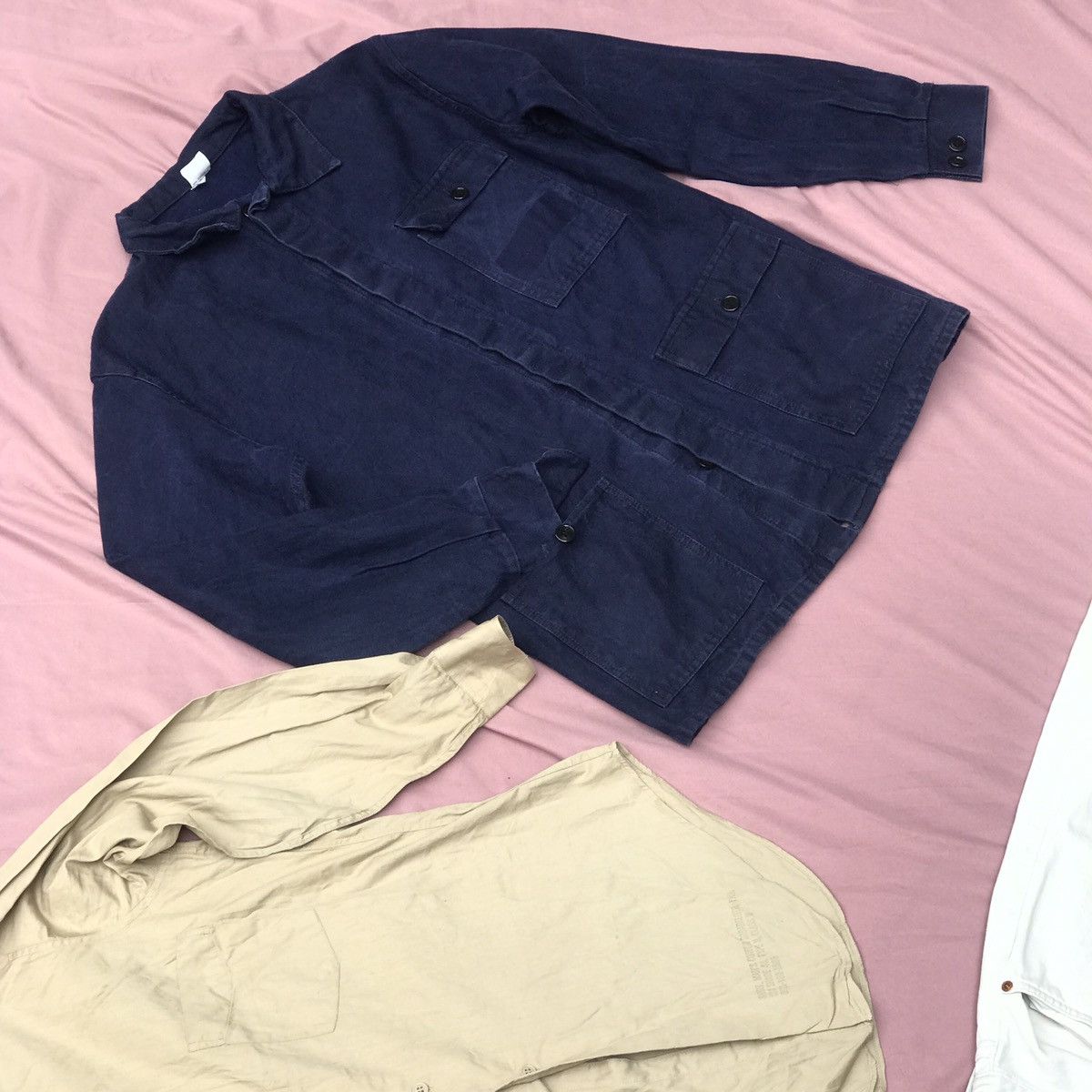 Indigo indigo dyed sashiko like texture marble patina chore jacket Size US M / EU 48-50 / 2 - 2 Thumbnail