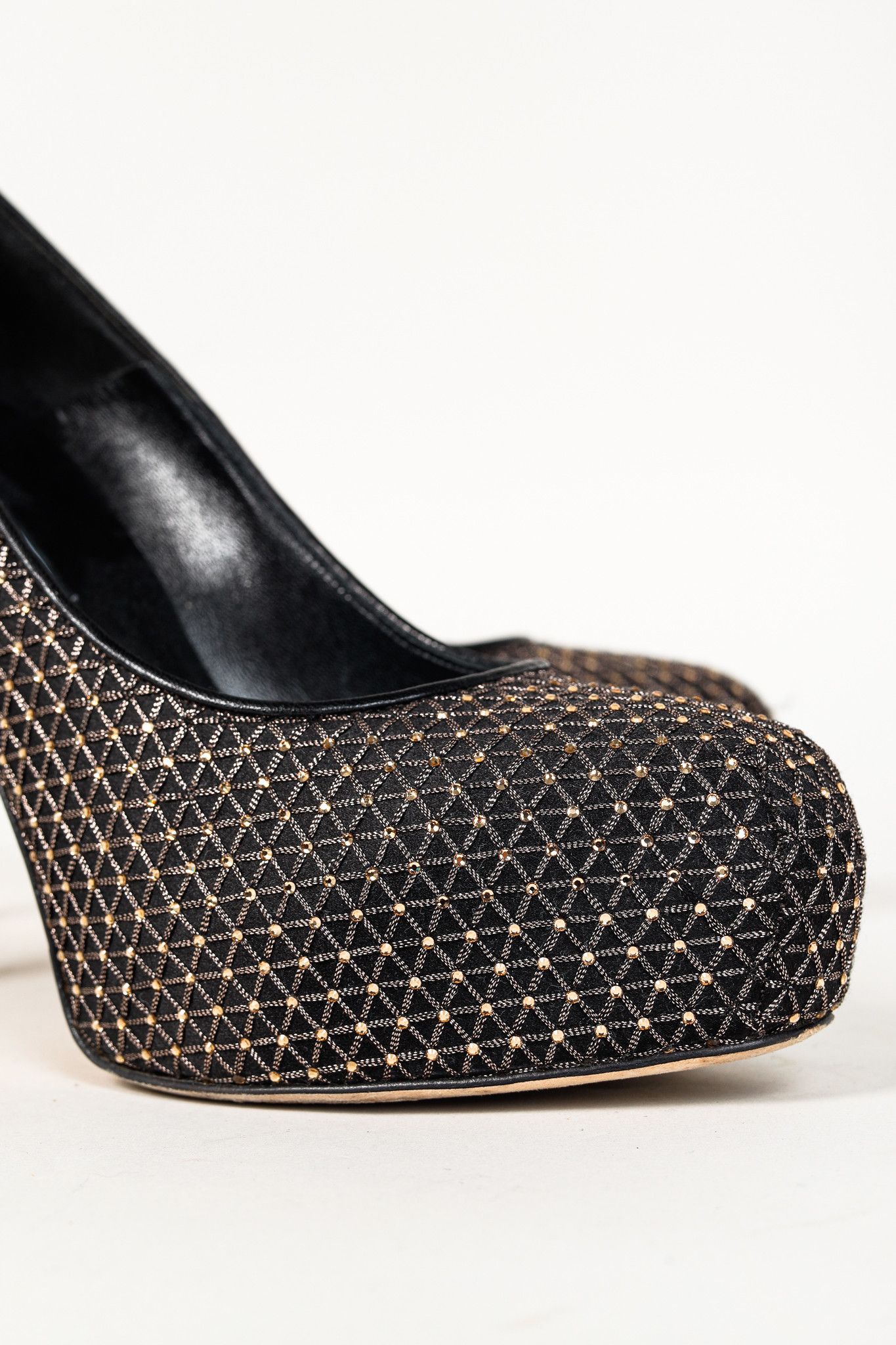 Brian Atwood Brian Atwood Maniac Black Rhinestone Platform Pumps Size US 9.5 / IT 39.5 - 7 Thumbnail