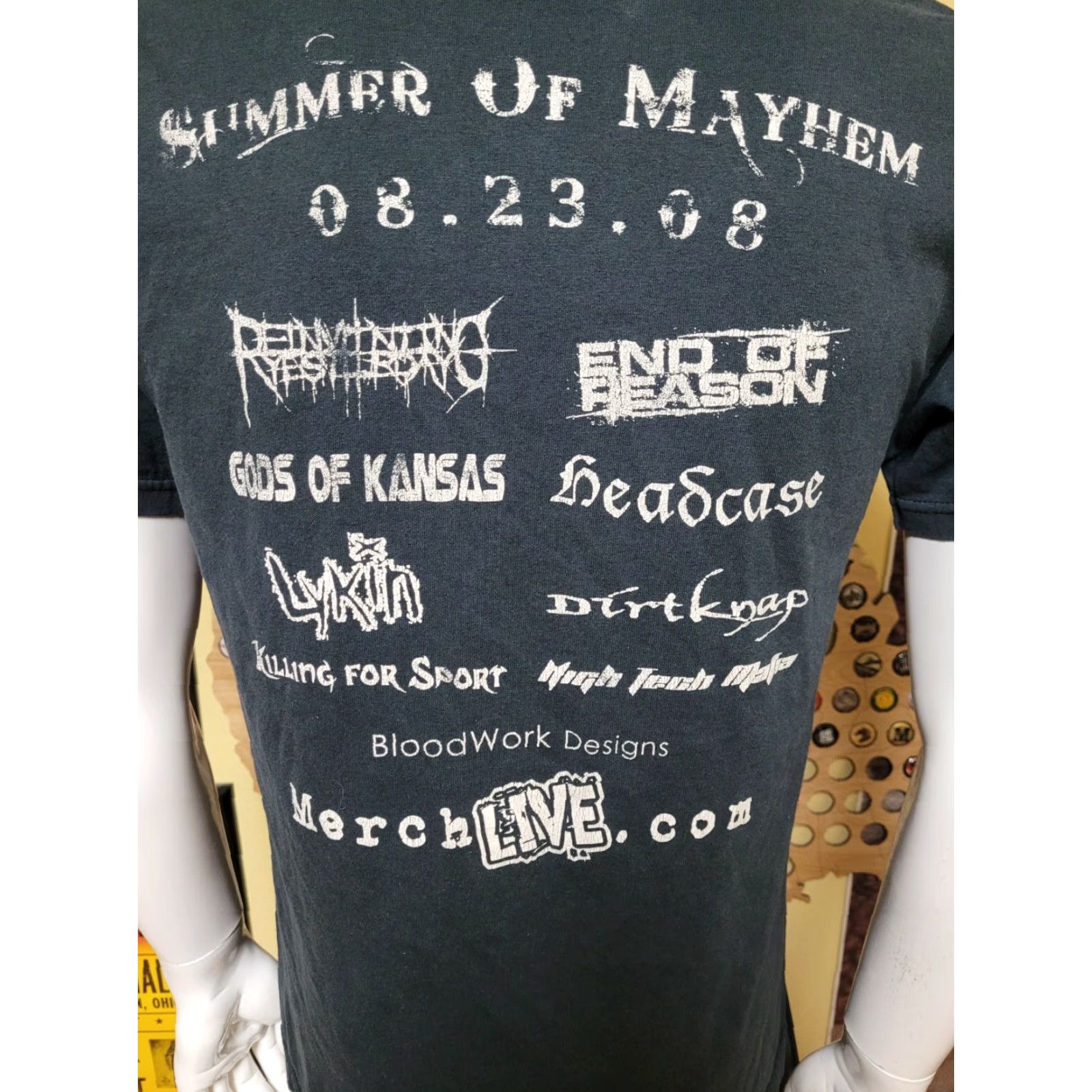 Fruit Of The Loom Summer Of Mayhem T Shirt Black M Mens Graphic Tee Fruit of the Loom End Of Reason Kalamazoo MI 2008 90s style Size US M / EU 48-50 / 2 - 4 Thumbnail