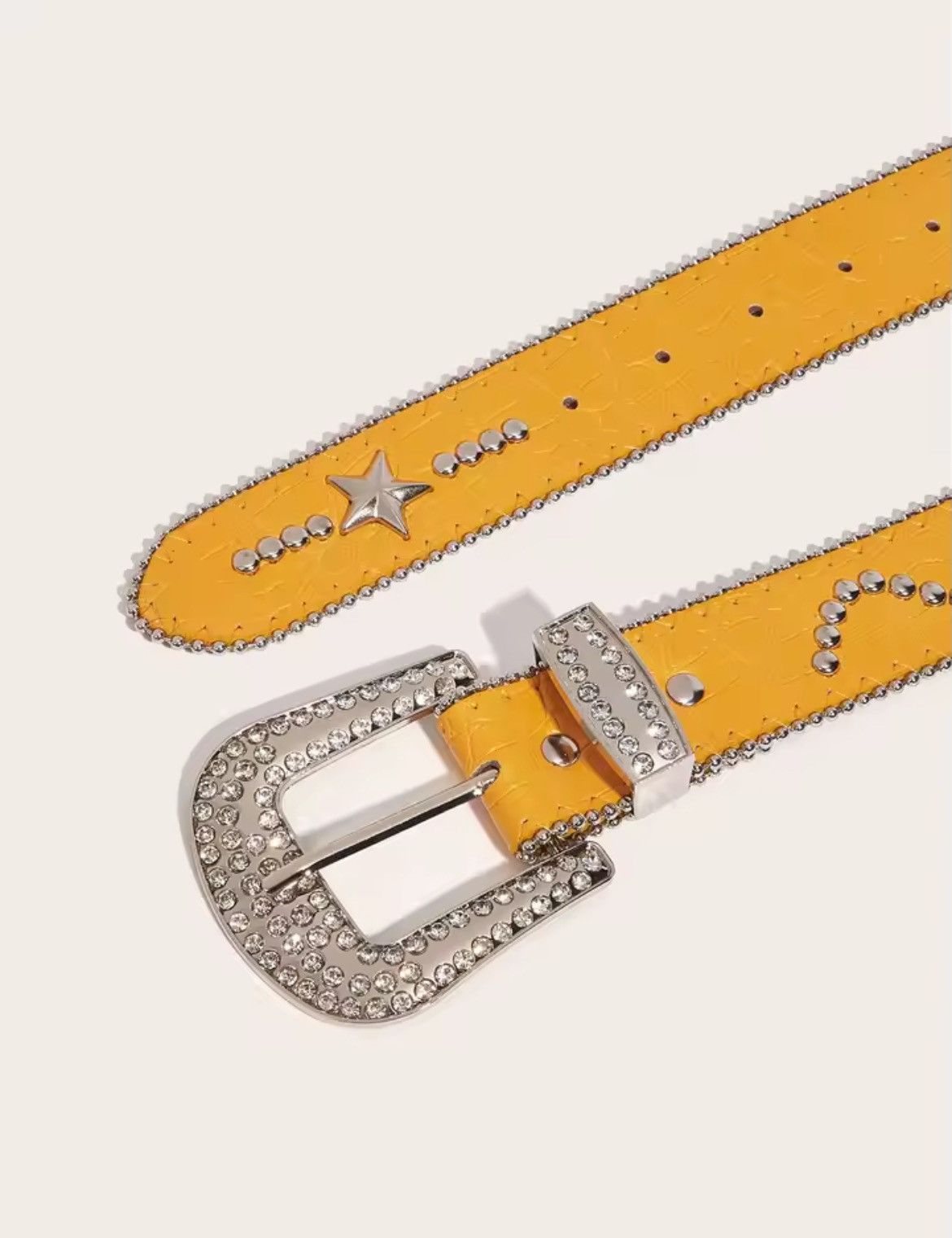 Japanese Brand × Vintage Yellow pop star studded belt Size ONE SIZE - 2 Thumbnail