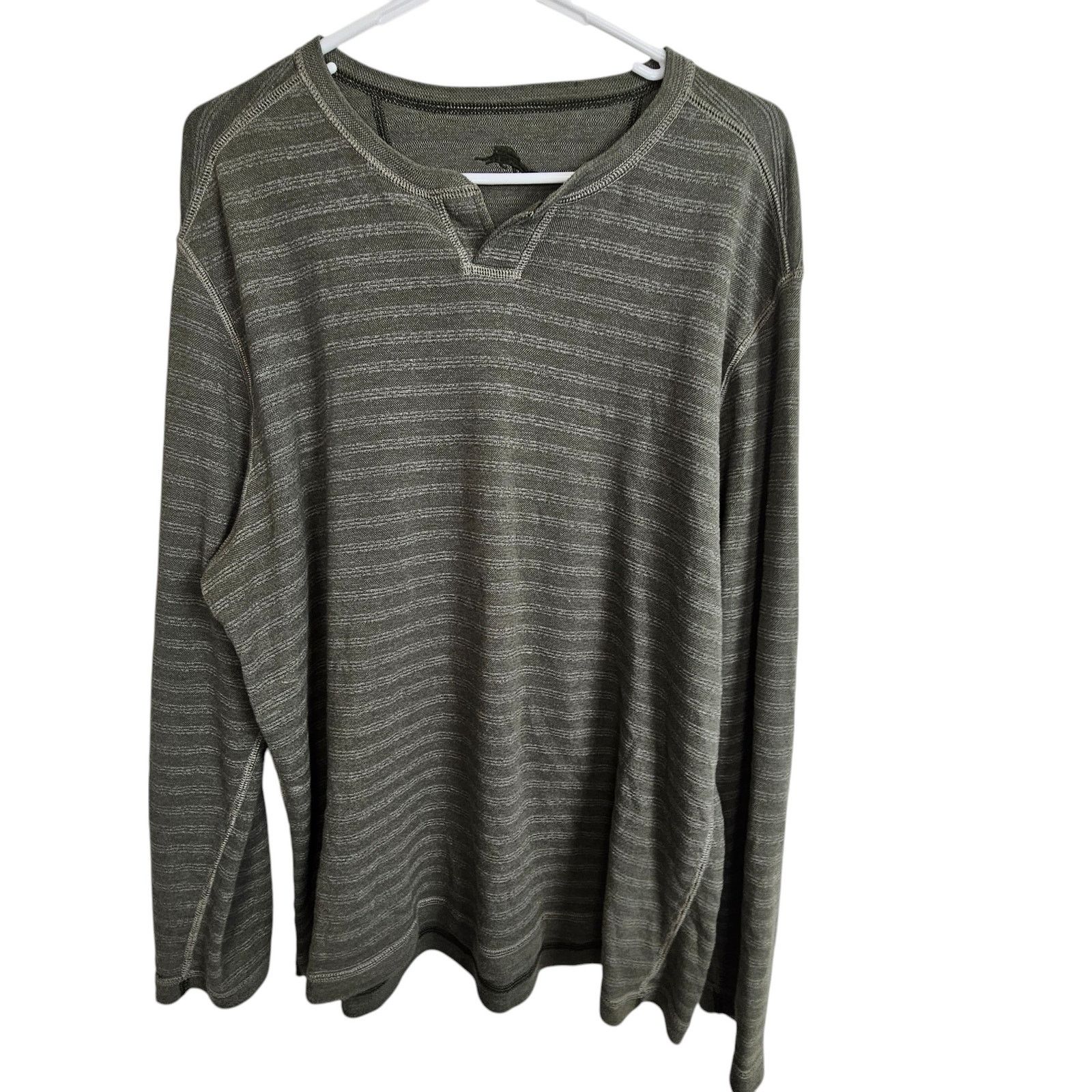 Tommy Bahama Tommy Bahama Mens Striped Henley Knit Sweater Size XL Preppy Size US L / EU 52-54 / 3 - 1 Thumbnail