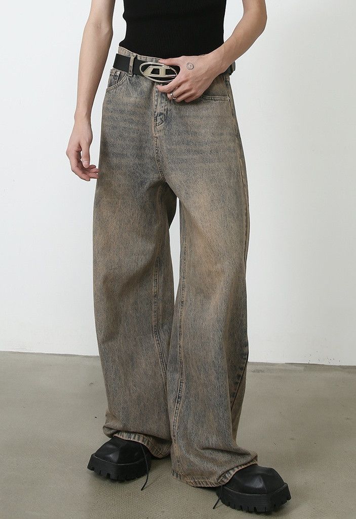 Japanese Brand × Jean Vintage washed distressed oversize jeans Size US 32 / EU 48 - 4 Thumbnail