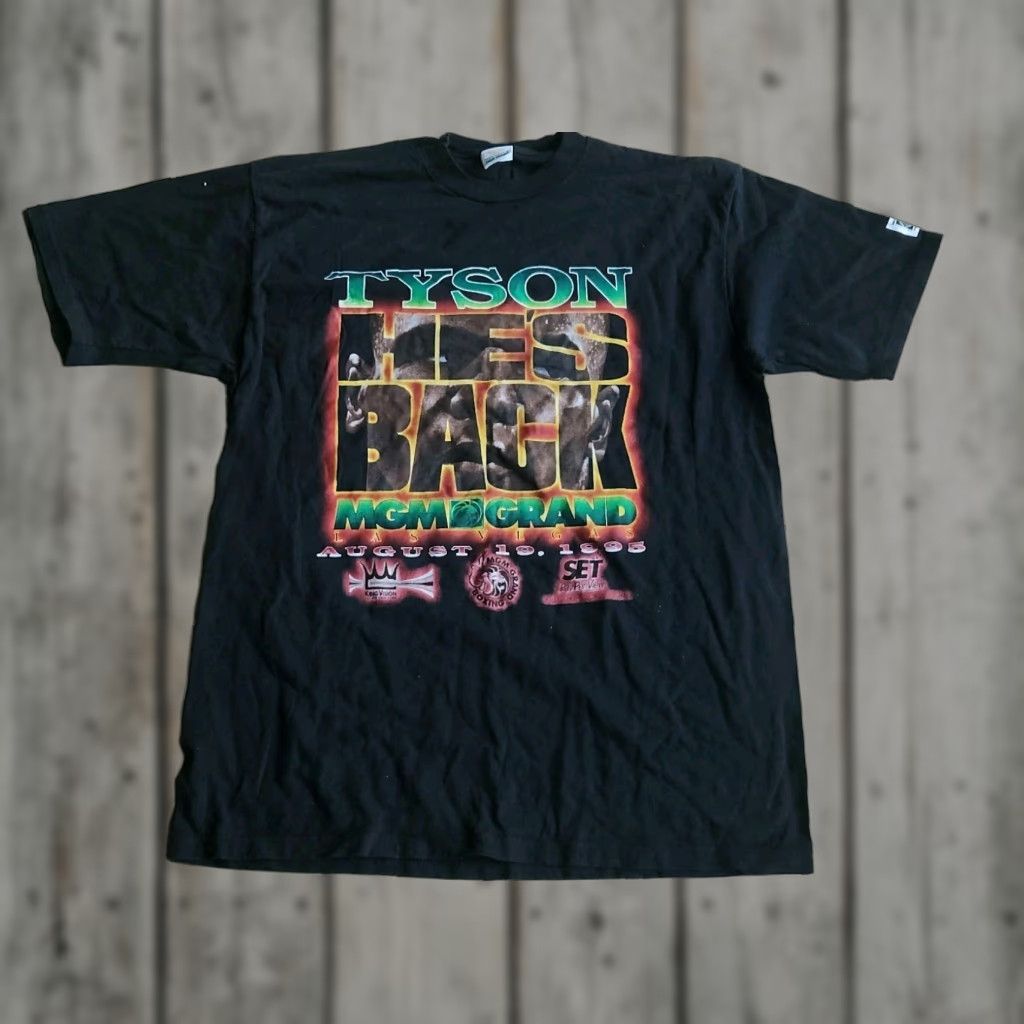 Vintage VINTAGE Mike Tyson Boxing Tee MGM Grand Las Vegas 1995 He’s Back XL Black Mens T-Shirt Short Sleeve Size US XL / EU 56 / 4 - 1 Thumbnail