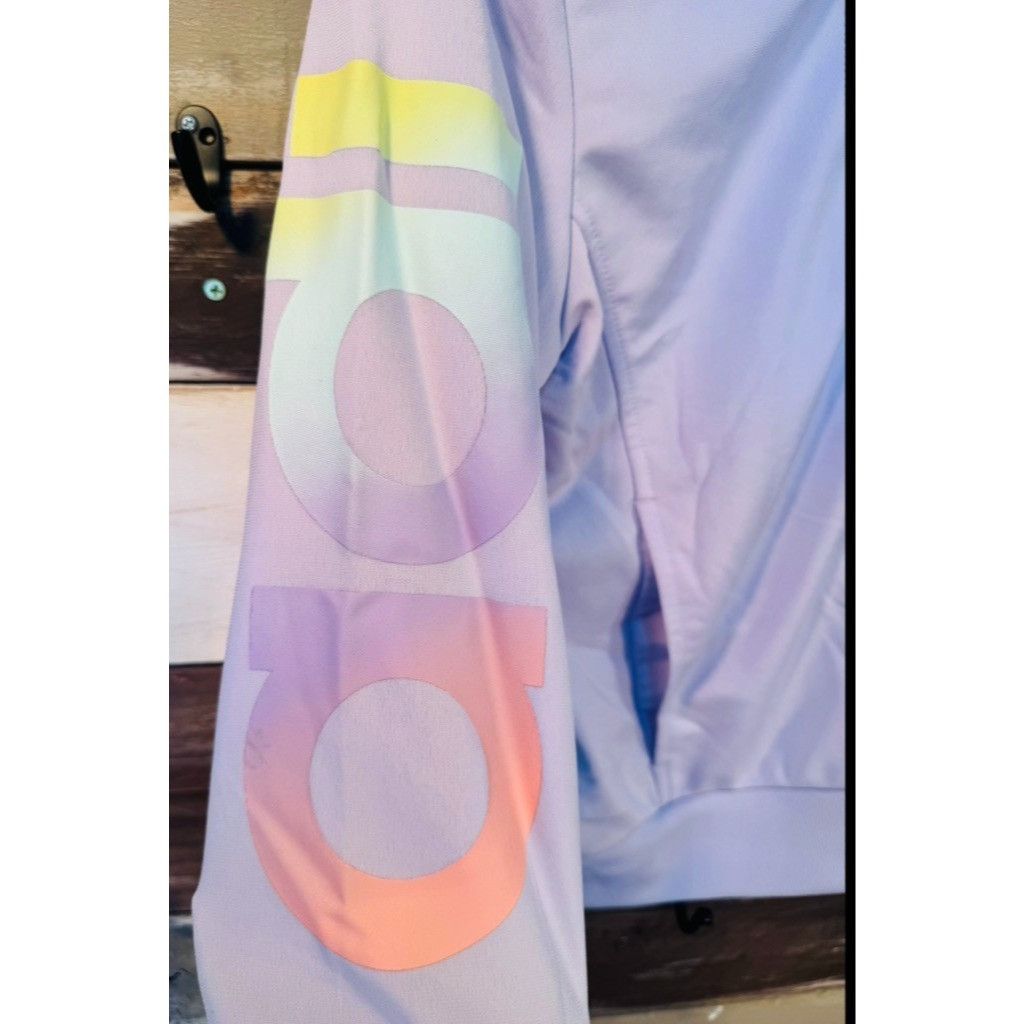 Adidas Adidas Girls Light Purple Rainbow Logo Zip Track Jacket L ( Size L / US 10 / IT 46 - 2 Thumbnail