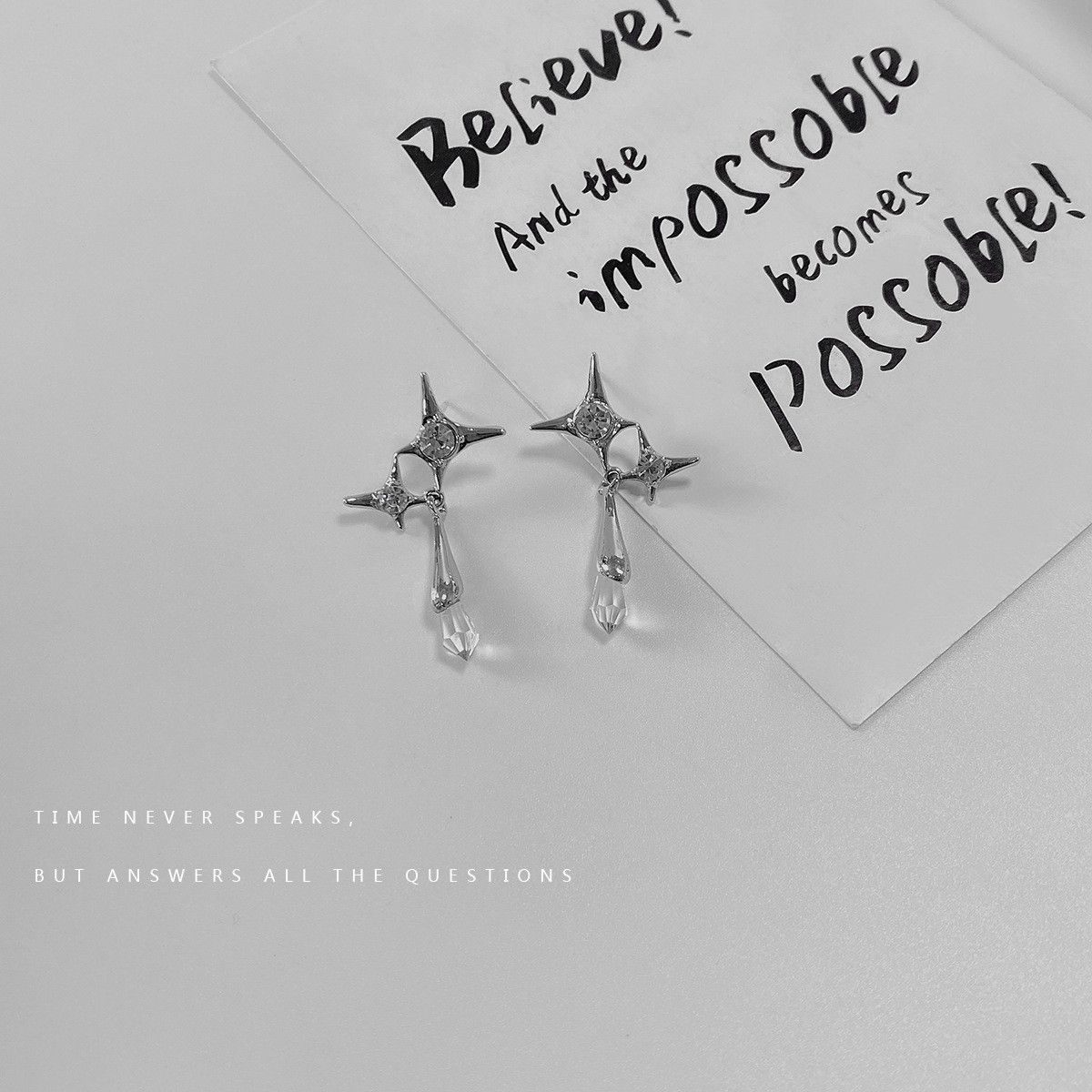 Jewelry Star New Trend Earrings One Pairs Chrome Jewelry Size ONE SIZE - 6 Thumbnail