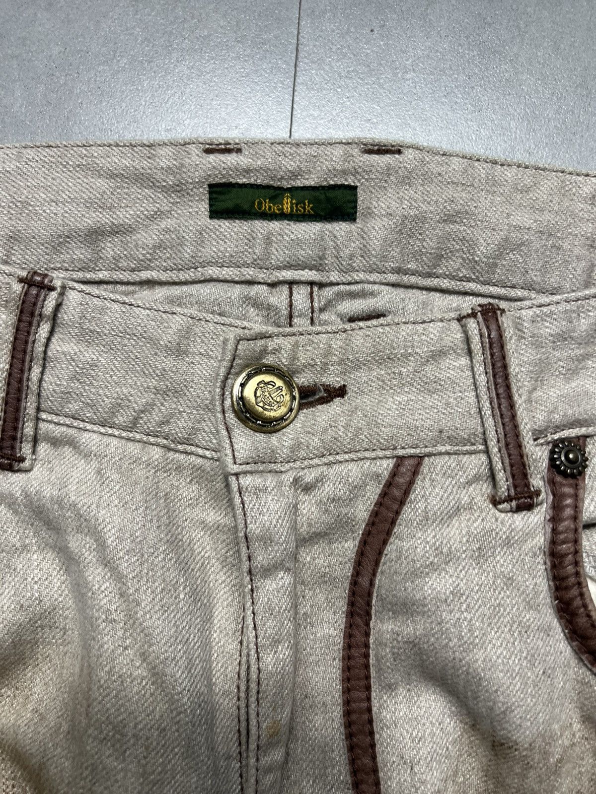 Obelisk Obelisk - Leather Lining Dirt Washed Pants Size US 34 / EU 50 - 9 Thumbnail