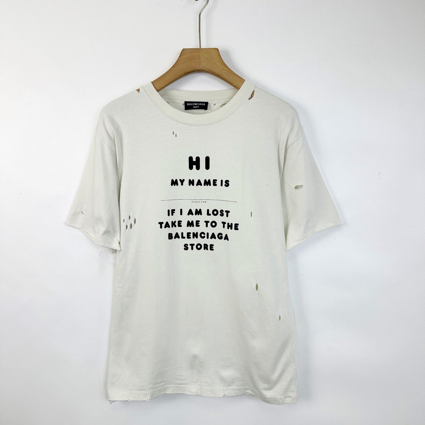 Balenciaga Balenciaga My Name Is Wide Fit Distressed T-shirt Size US XL / EU 56 / 4 - 1 Thumbnail