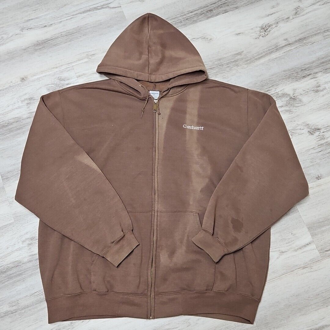 Carhartt Carhartt Distressed Sweatshirt Mens XL Loose Fit Hooded Zip Size US XL / EU 56 / 4 - 4 Thumbnail