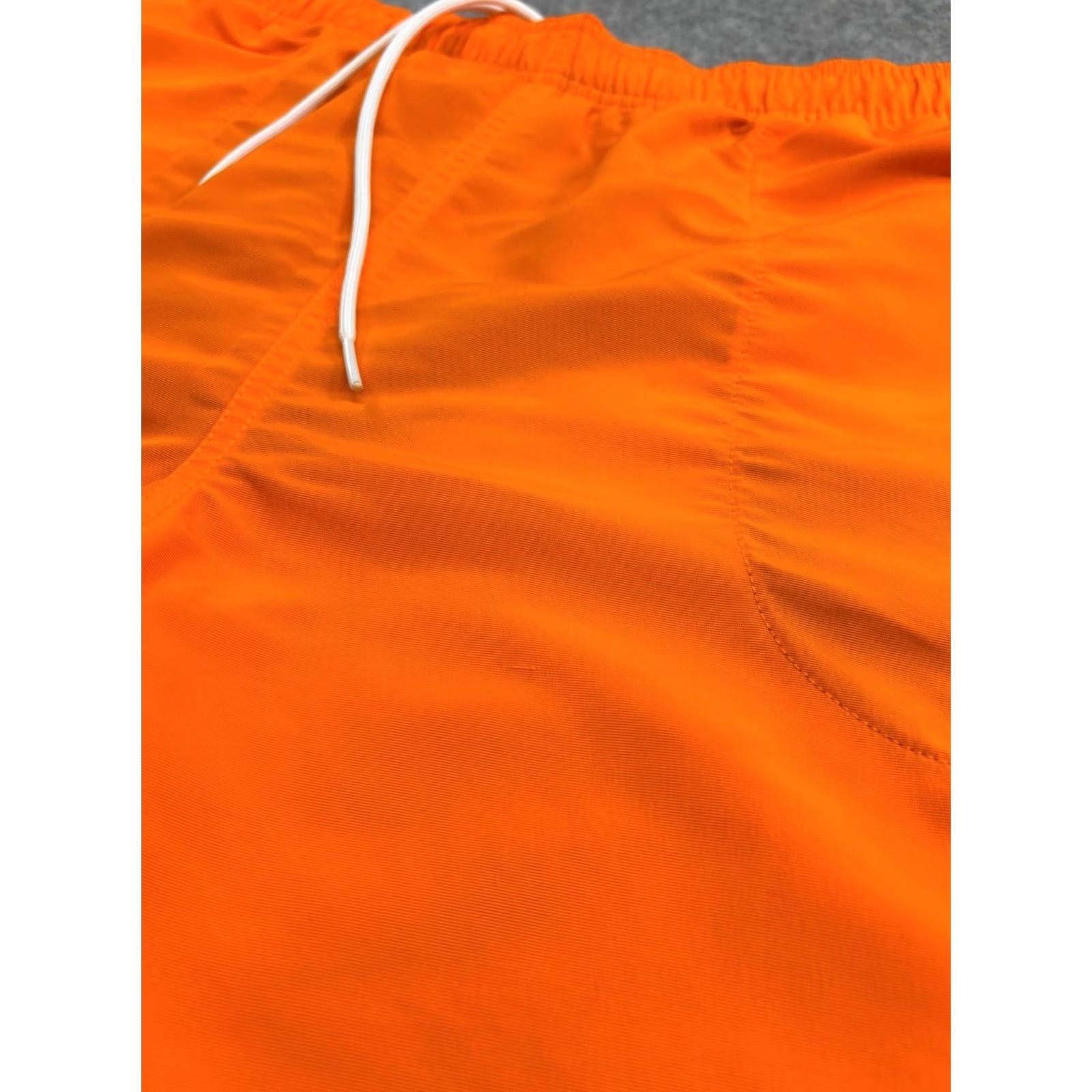 Vintage Stüssy Big Basic Water Shorts Mens L Orange Swim Bottom Holiday Casual with Back Zip Pocket Size US 33 - 4 Thumbnail