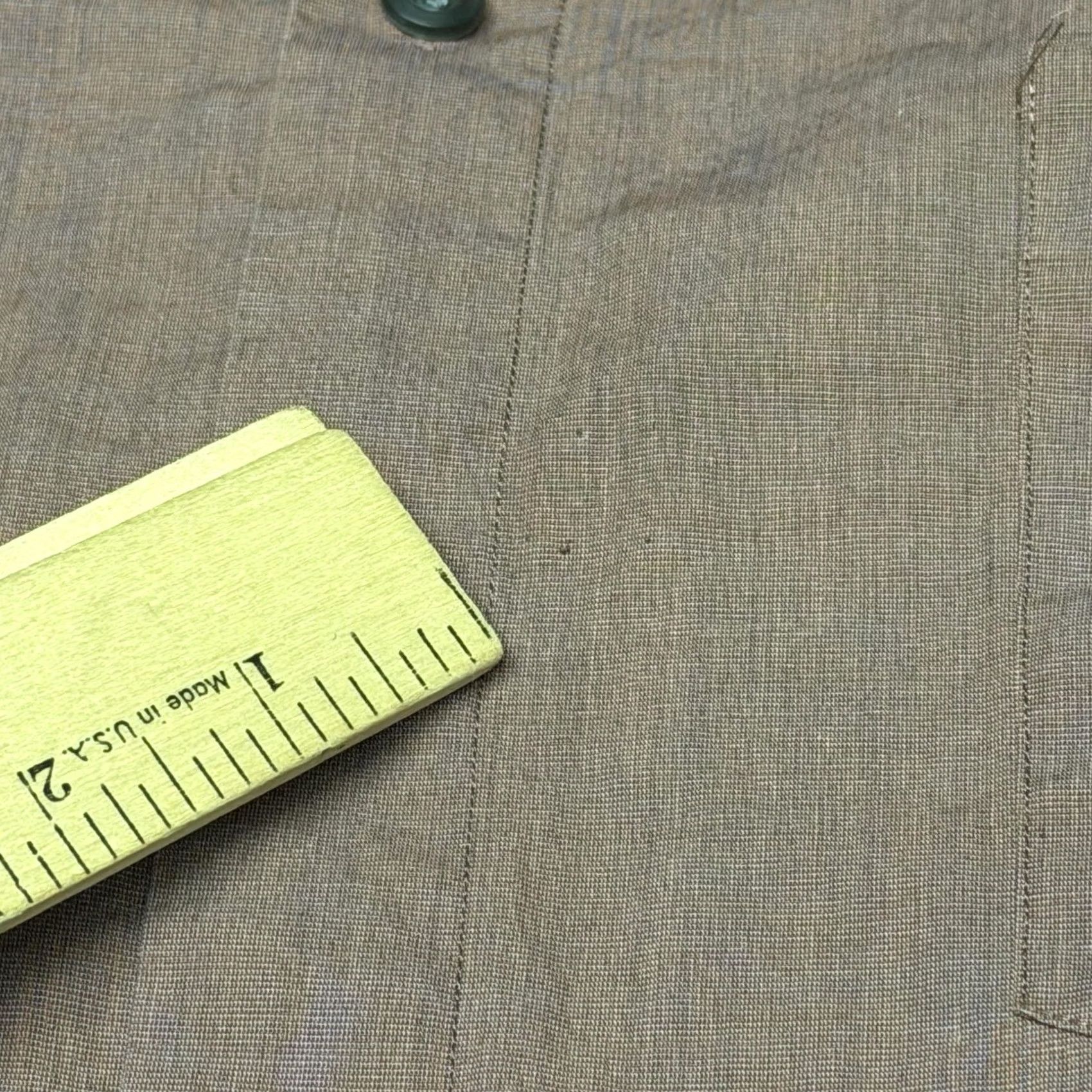 Hugo Boss HUGO BOSS Shirt Mens 17.5 Brown Solid Long Sleeve Button Front Dress Cotton Size 48R - 3 Thumbnail