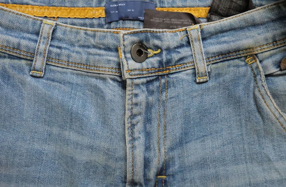 Zara Zara Man Denim Wear Slim Fit Distressed Indigo Size US 30 / EU 46 - 6 Thumbnail