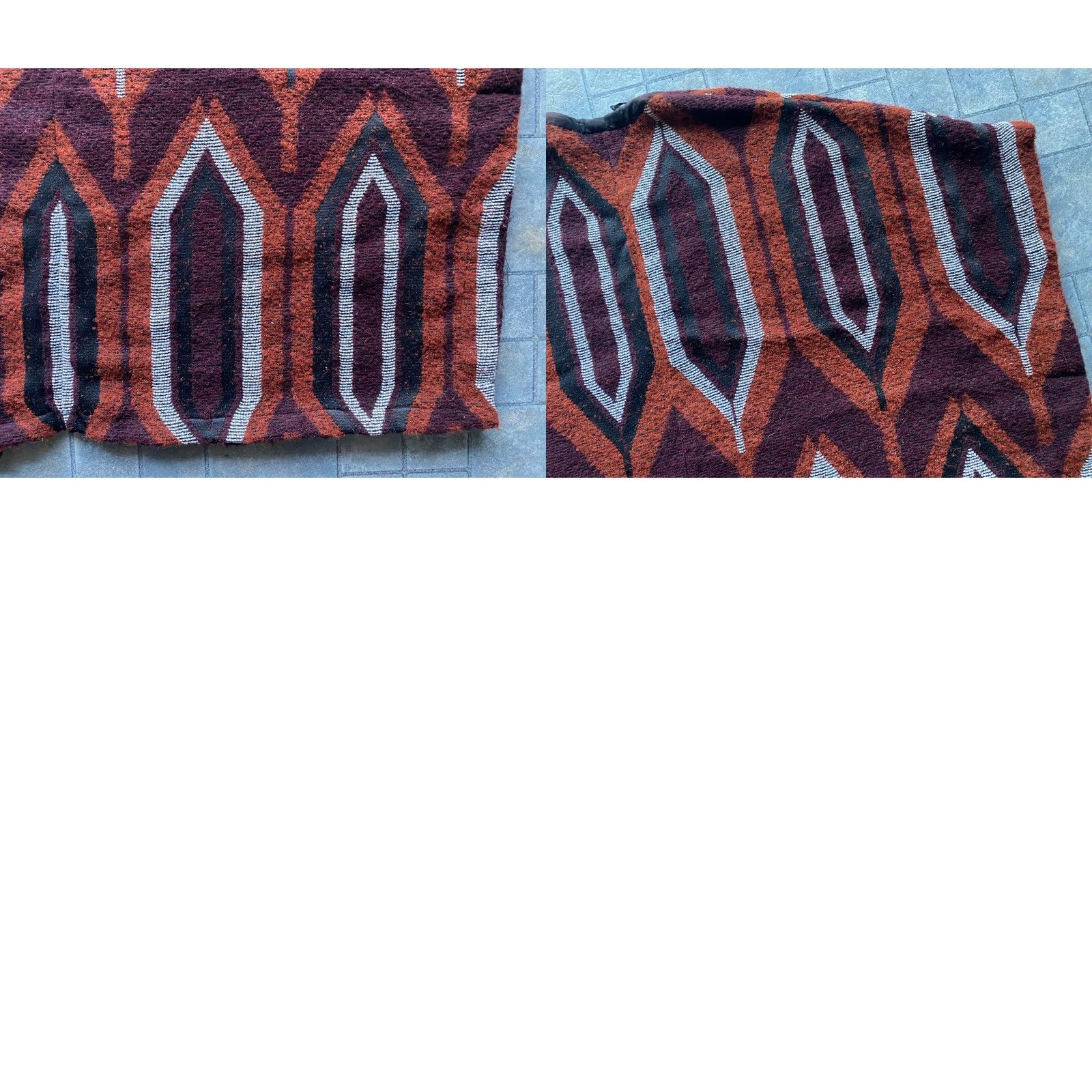Mango Mango Cape Geometric Open Front Alpaca Wool Blend One Size Poncho Kate Moss Women Multicolor Wool Blend Open Front Cape Size ONE SIZE - 10 Thumbnail