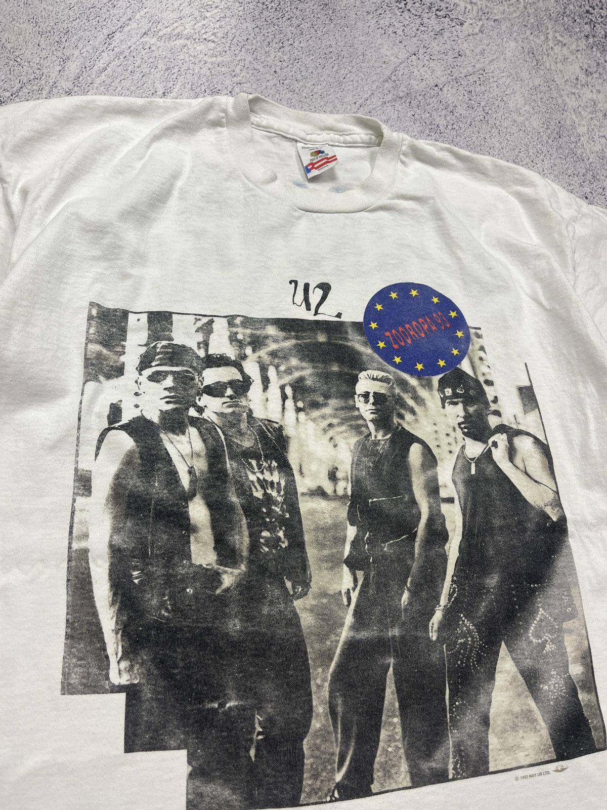 Band Tees × Fruit Of The Loom × Vintage Vintage 1993 U2 Zooropa Tour Rock Band T-Shirt Tee Boxy Rare Size US XL / EU 56 / 4 - 7 Thumbnail
