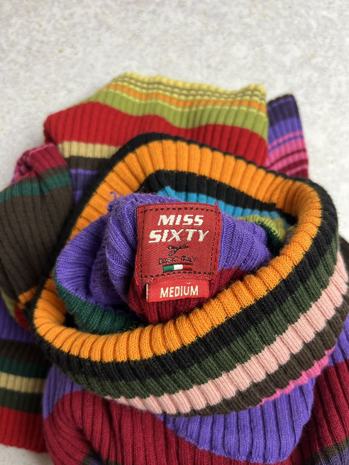 Miss Sixty Vintage Archive Miss Sixty Y2K Striped Turtleneck Sweater Size M / US 6-8 / IT 42-44 - 5 Thumbnail