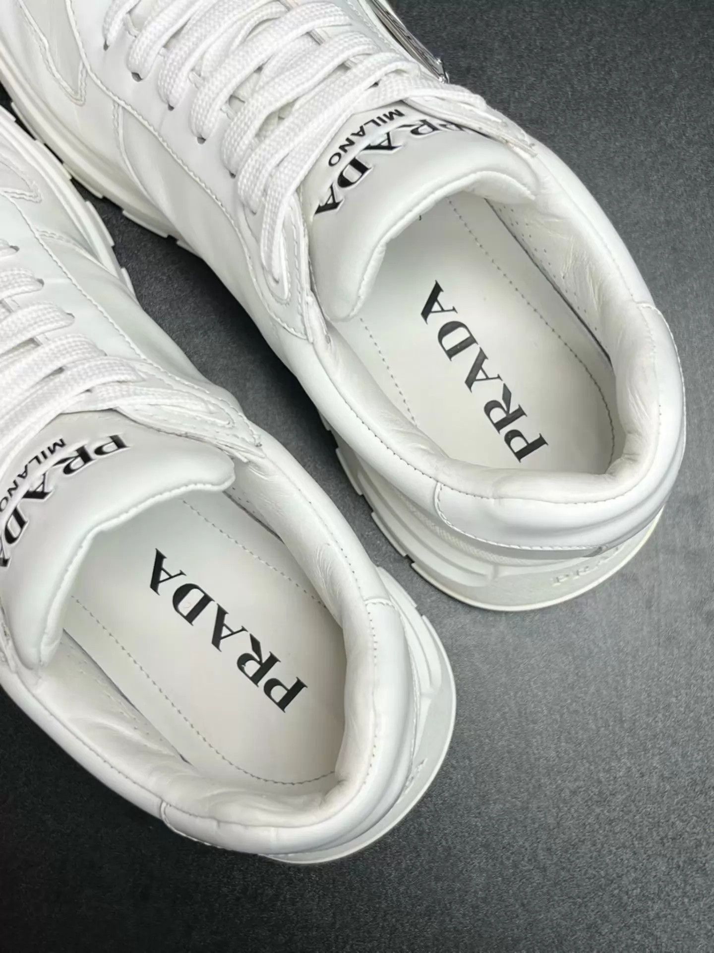 Prada PRADA leather white 41 EU sneakers Size US 8 / EU 41 - 4 Thumbnail