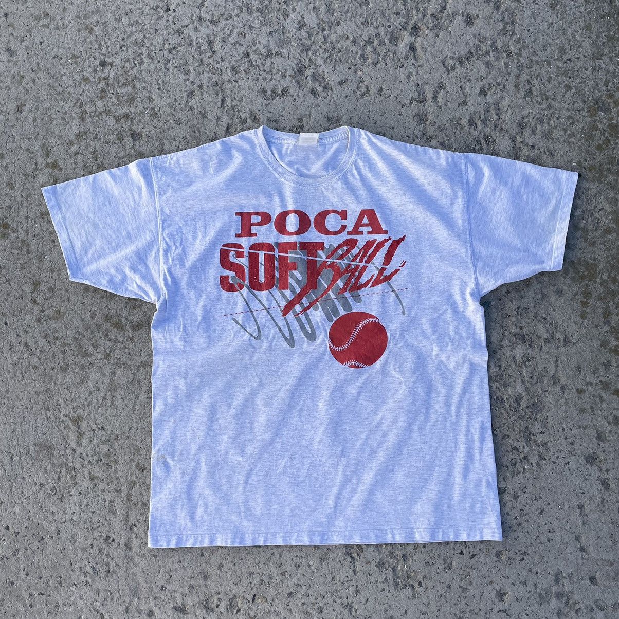Vintage Vintage T-shirts Poca Softball 90s Big Logo Y2K USA Style Size US XL / EU 56 / 4 - 1 Thumbnail