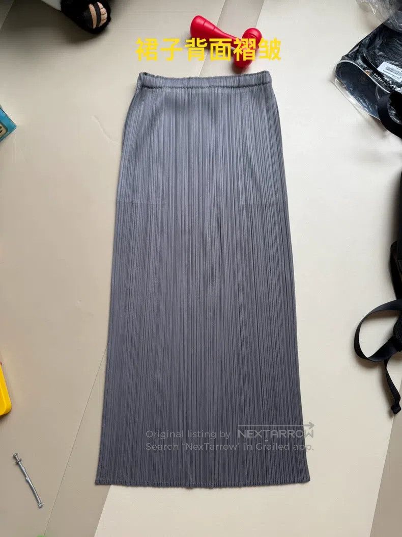 Issey Miyake Issey Miyake size:3 Dark Gray Midi Skirt Size 31" - 5 Thumbnail