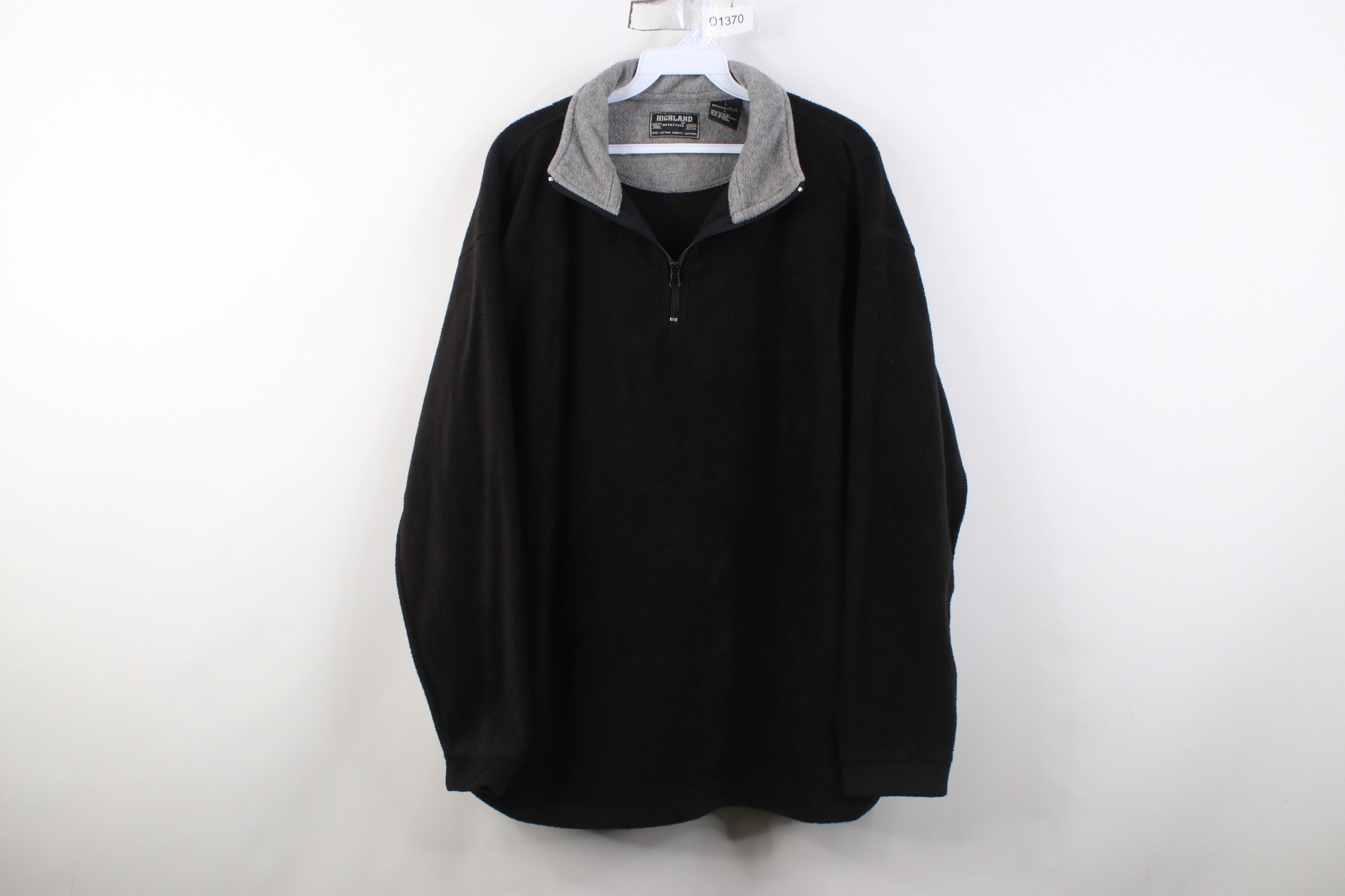 Vintage Vintage 90s Streetwear Pullover 1/4 Zip Fleece Sweater Black Size US L / EU 52-54 / 3 - 1 Thumbnail