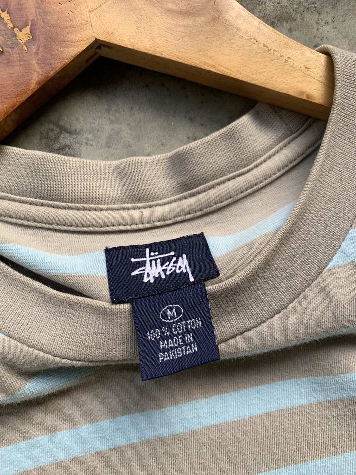 Stussy × Vintage Vintage 90s Stussy Stripe Pocket Tee Size US M / EU 48-50 / 2 - 5 Thumbnail