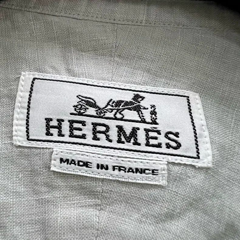 Hermes Hermes Solid Color Crew Neck Cotton Linen Shirt Size US XXS / EU 40 - 2 Thumbnail