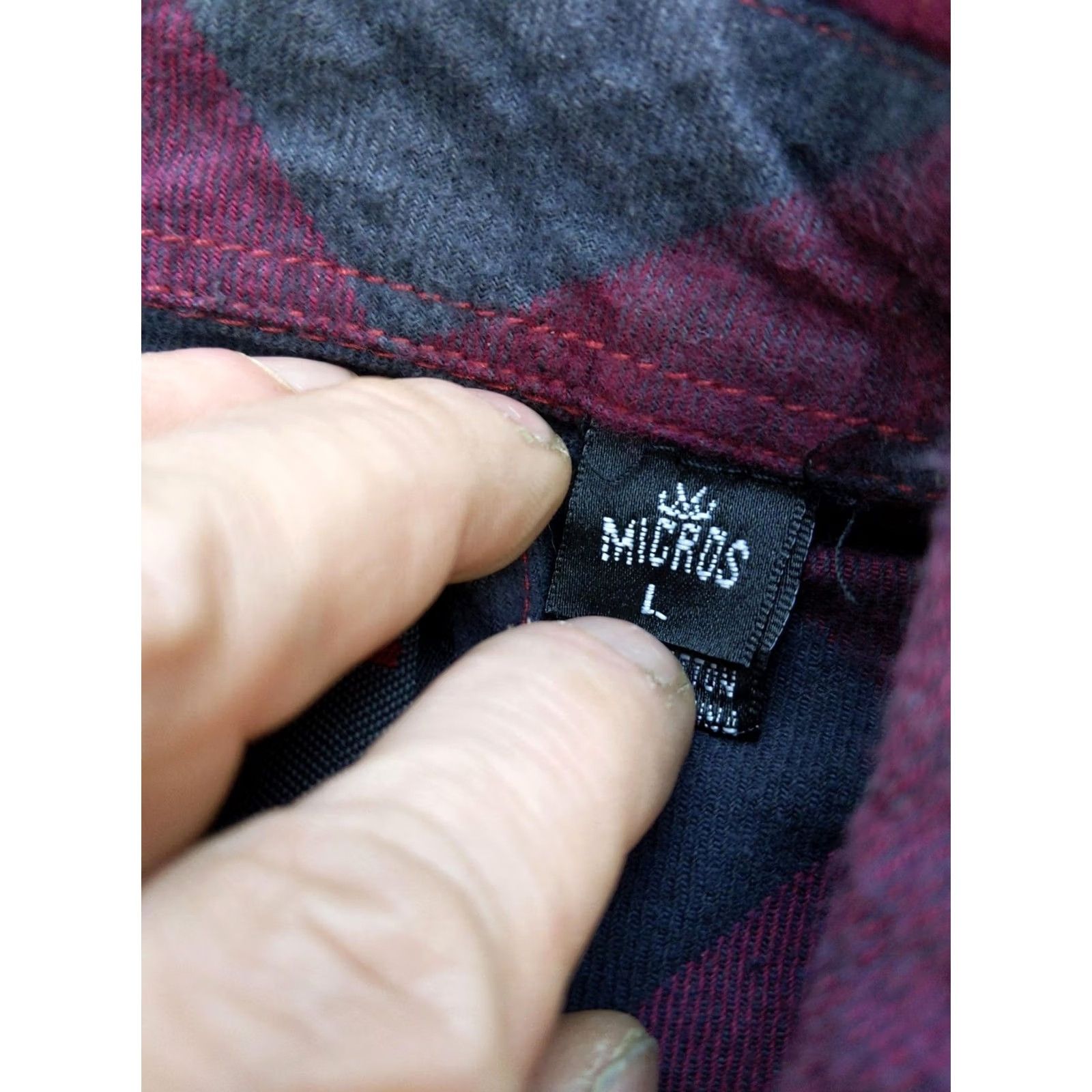 Vintage VINTAGE Micros Shirt Mens Large Red Plaid Flannel Snap Button Pocket Long Sleeve Size US L / EU 52-54 / 3 - 6 Thumbnail