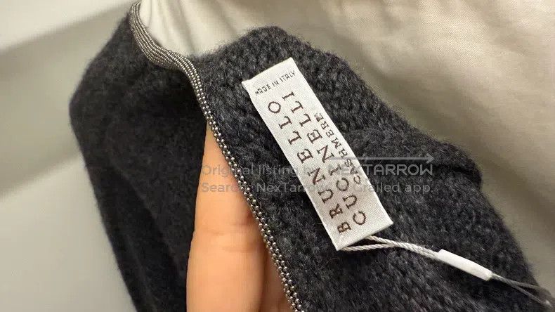 Brunello Cucinelli Brunello Cucinelli Grey Beaded Cashmere Sweater Size M / US 6-8 / IT 42-44 - 6 Thumbnail