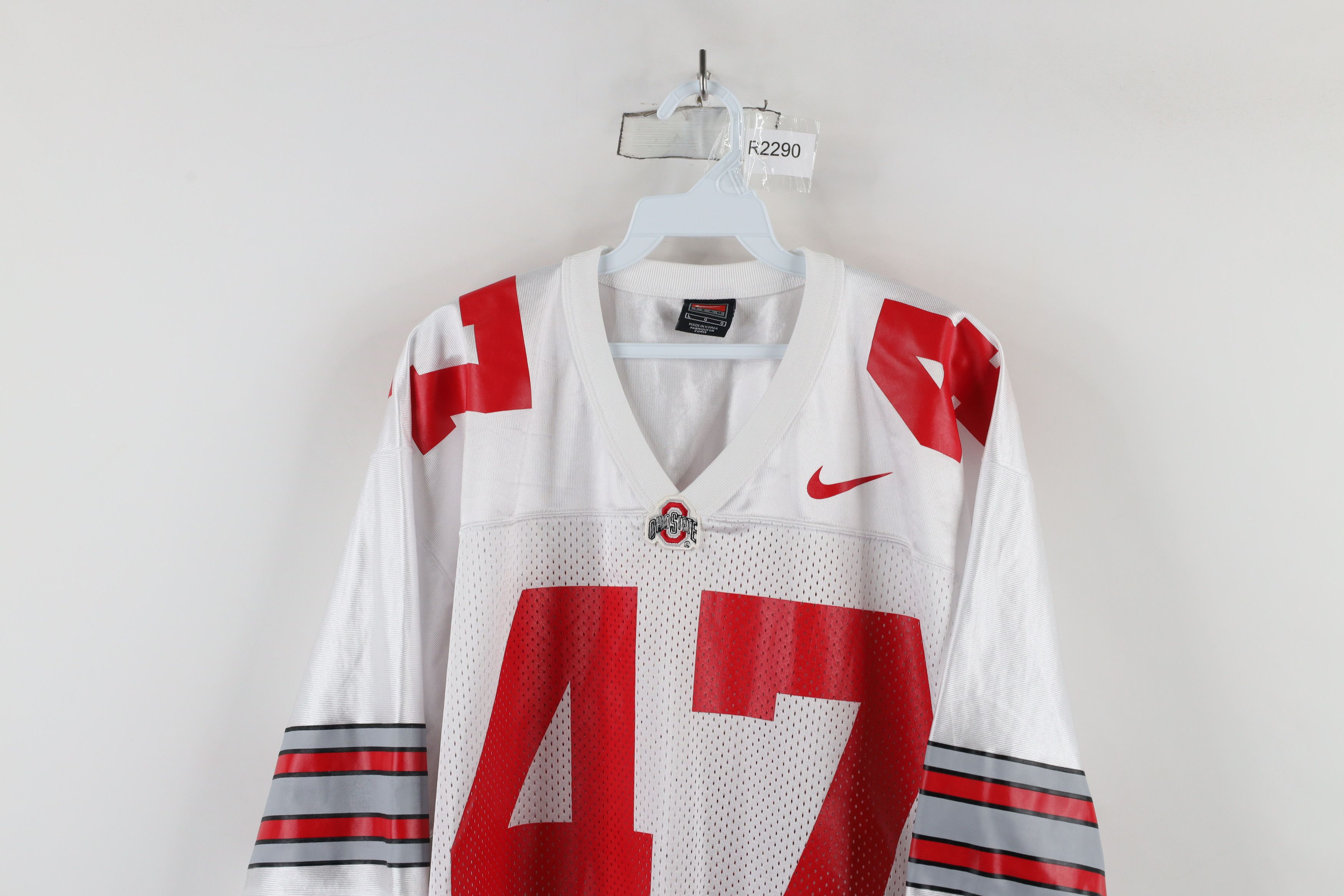 Nike × Vintage Vintage Nike Ohio State University Football Jersey White #47 Size US L / EU 52-54 / 3 - 2 Thumbnail