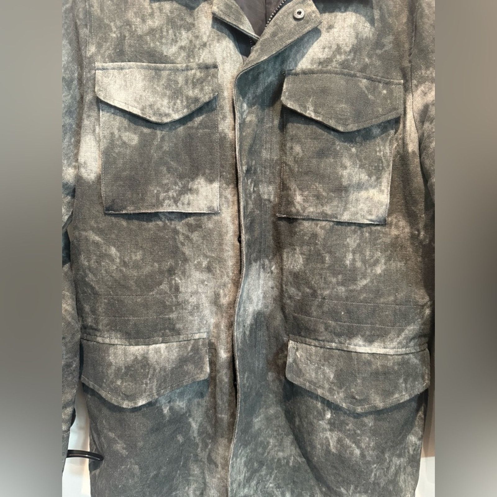 John Varvatos John Varvatos Military Field Jacket Gray Acid Wash 50 L Size US L / EU 52-54 / 3 - 6 Thumbnail