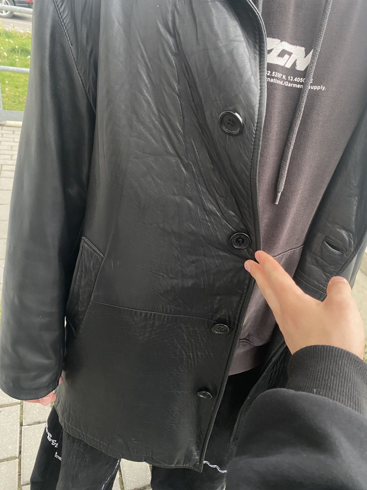 Burberry Vintage Burberry Leather Car Coat Nova Check Black Size US XXL / EU 58 / 5 - 13 Thumbnail