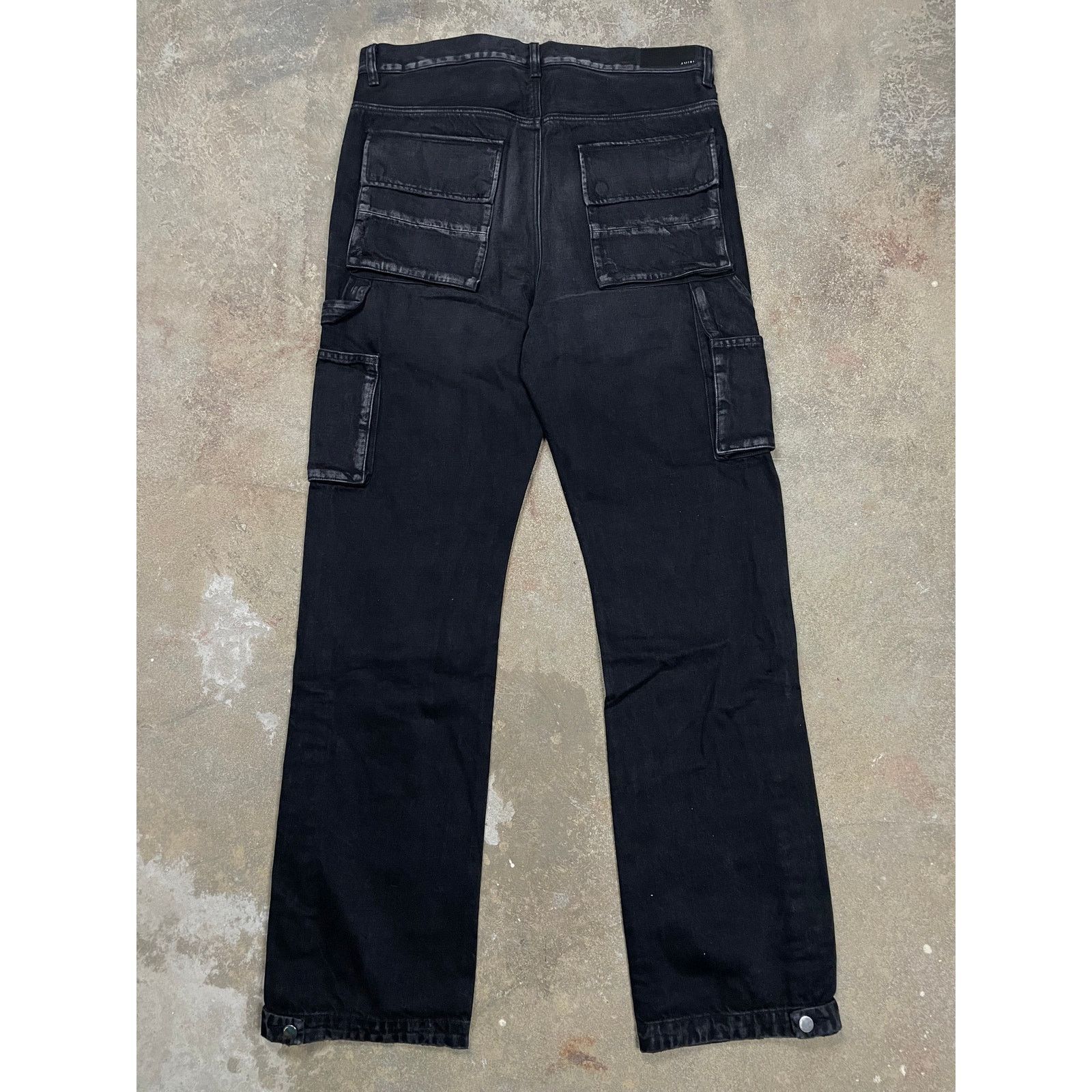 Amiri Amiri Cargo Flare Black 33 Used Size US 33 - 2 Thumbnail
