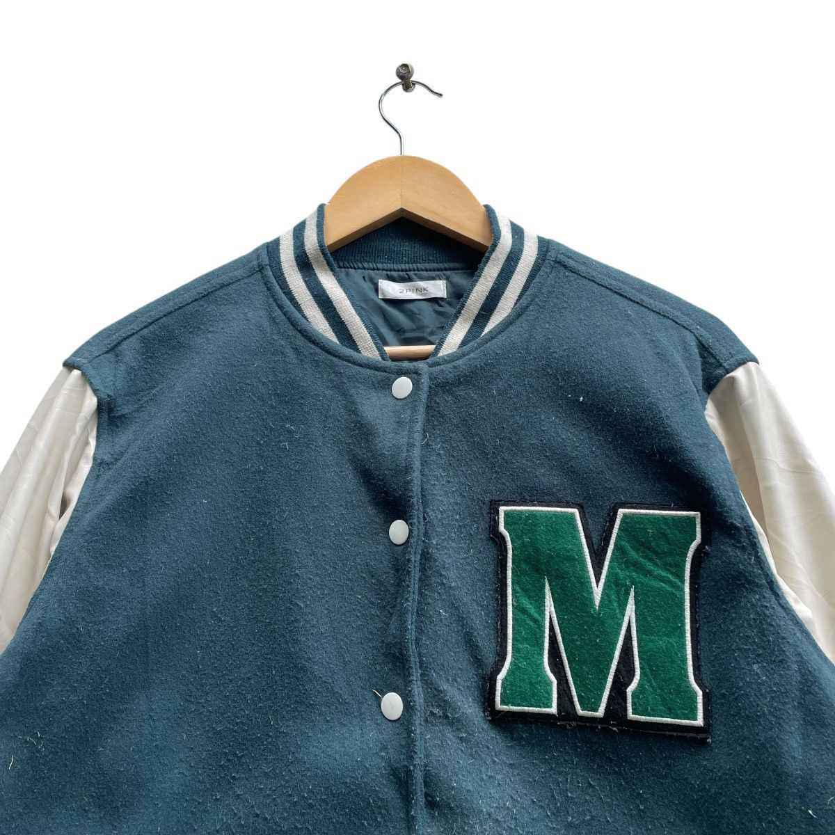 Japanese Brand Japanese Brand 2Pink Green Varsity Jacket Size US M / EU 48-50 / 2 - 3 Thumbnail