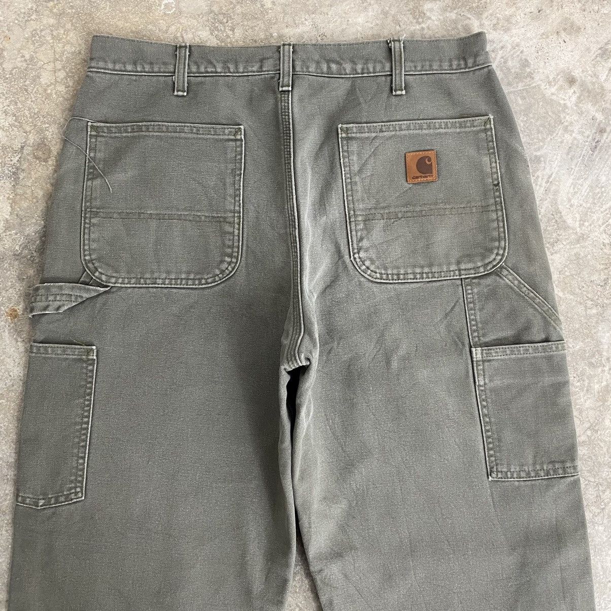 Carhartt VTG Carhartt Blanket Lined Moss Green Carpenter Pants Size US 33 - 17 Thumbnail