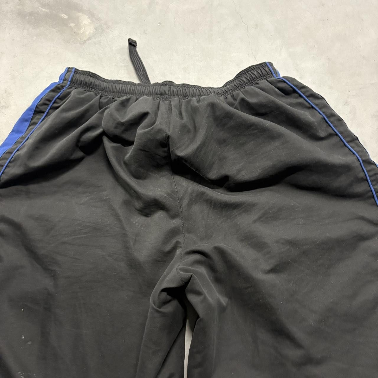 Vintage Crazy Vintage Y2K/2000s Super Baggy Striped Black and Blue Essential Track Pants! Size US 34 / EU 50 - 6 Thumbnail