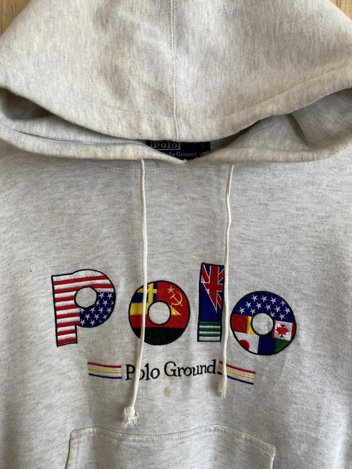 Polo Ralph Lauren Vintage Brand Polo Ground Spell Out Hoodie 1990s Size US L / EU 52-54 / 3 - 5 Thumbnail