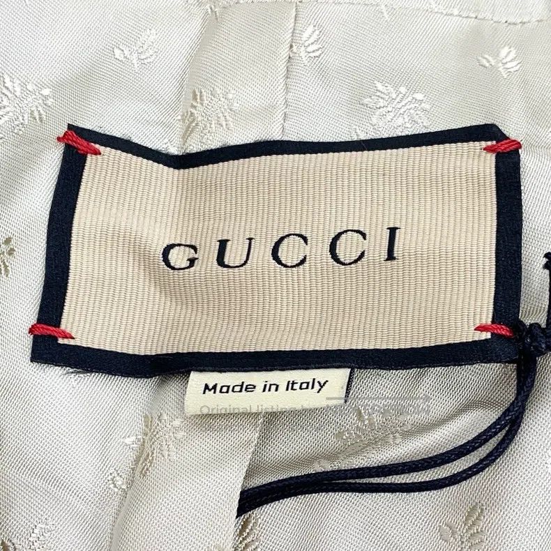 Gucci Gucci 23 beige logo jacquard full-print cotton V-neck long Size M / US 6-8 / IT 42-44 - 5 Thumbnail