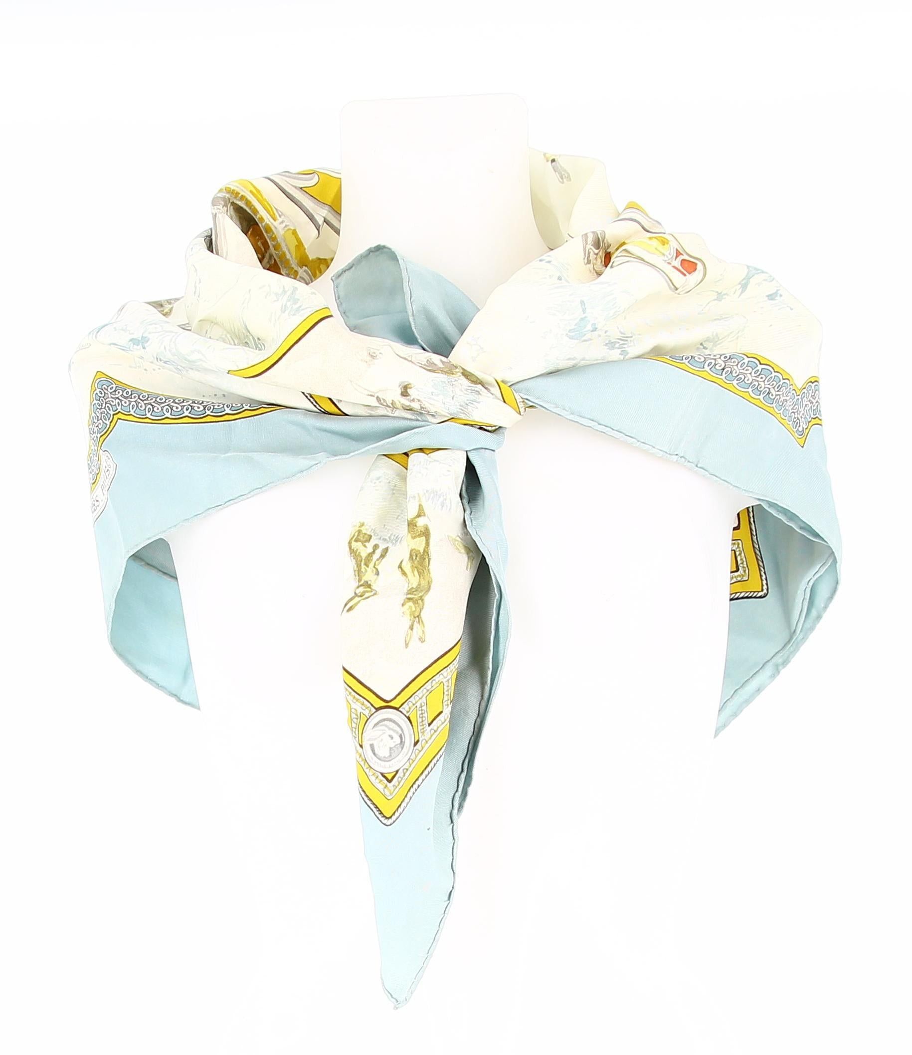 image of Hermes Silk Square in Blue, Women's