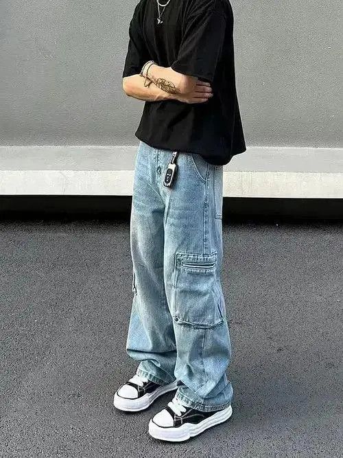 VIBE Baggy Cargo Denim Jeans Size US 32 / EU 48 - 2 Thumbnail