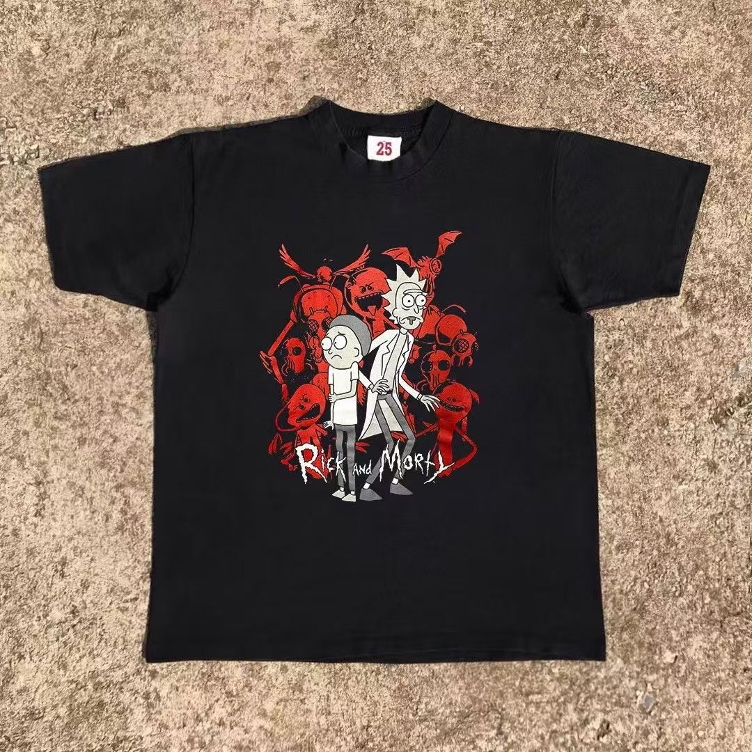 Japanese Brand × Vintage Black loose retro cartoon printed cotton tee Size US M / EU 48-50 / 2 - 1 Thumbnail