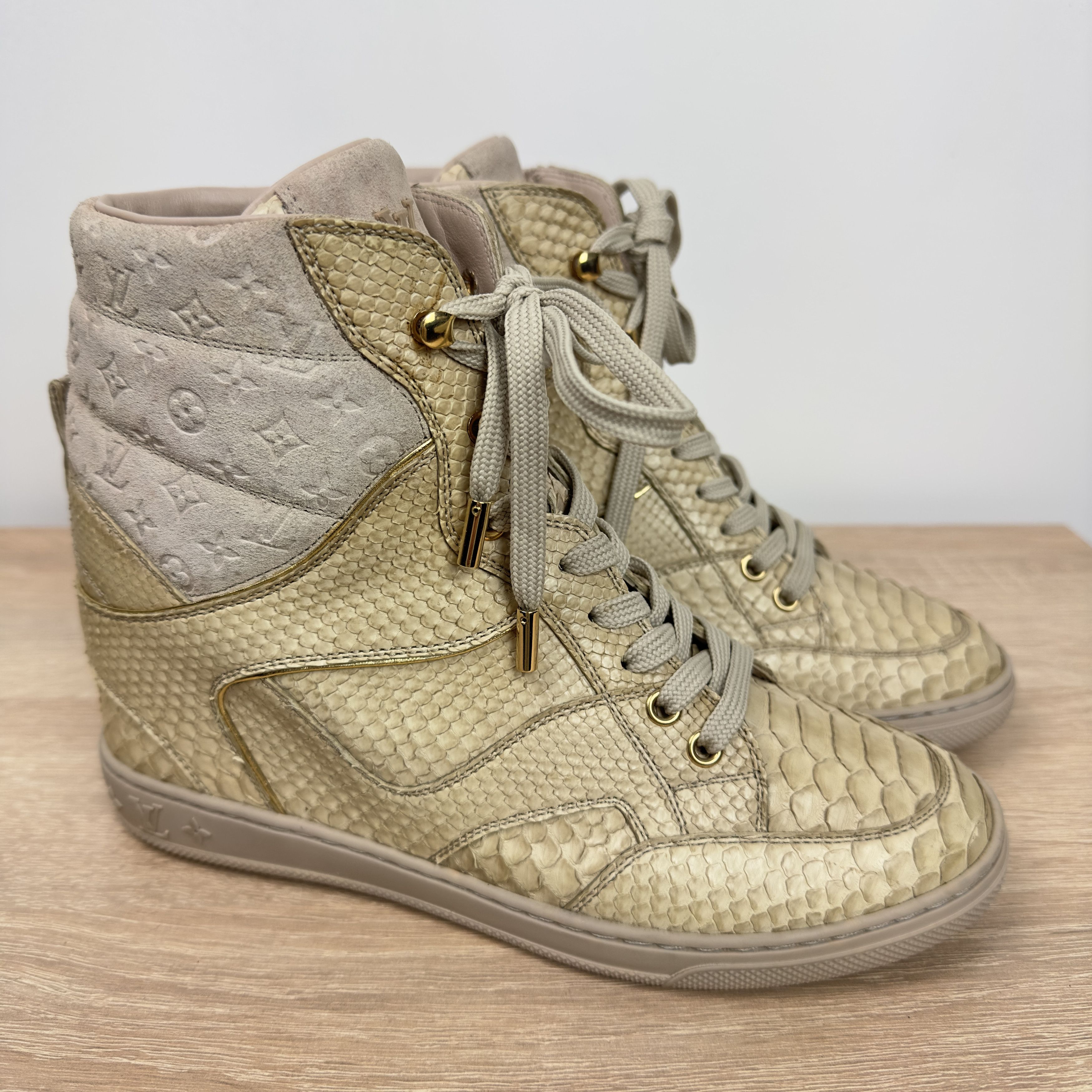 Louis Vuitton RARE Millenium Sneaker Boots Beige Python Skin 6 US Size US 6 / IT 36 - 2 Thumbnail