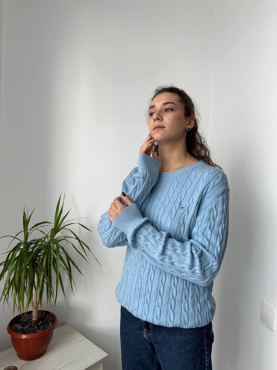 Gant × Vintage Vintage Gant Blue Knit Jumper Womens Cotton Sweater Size XL / US 12-14 / IT 48-50 - 8 Thumbnail