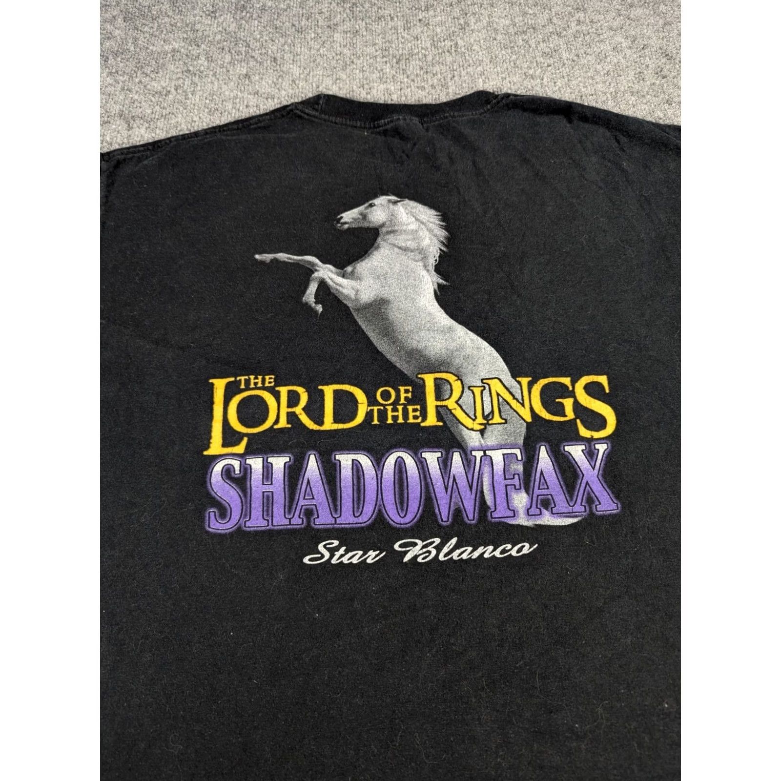 Vintage VINTAGE Y2K Mens XL Black Lord Of The Rings Shadowfax Star Blanco Movie T-Shirt Size US XL / EU 56 / 4 - 2 Thumbnail