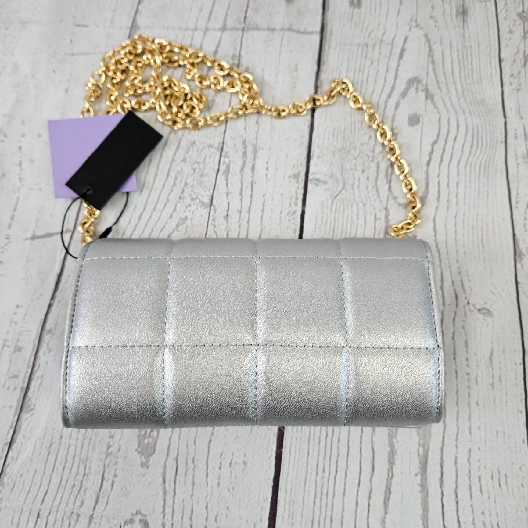 Vintage House Of Want Crossbody Wallet Women Silver Gold Faux Leather Size ONE SIZE - 3 Thumbnail