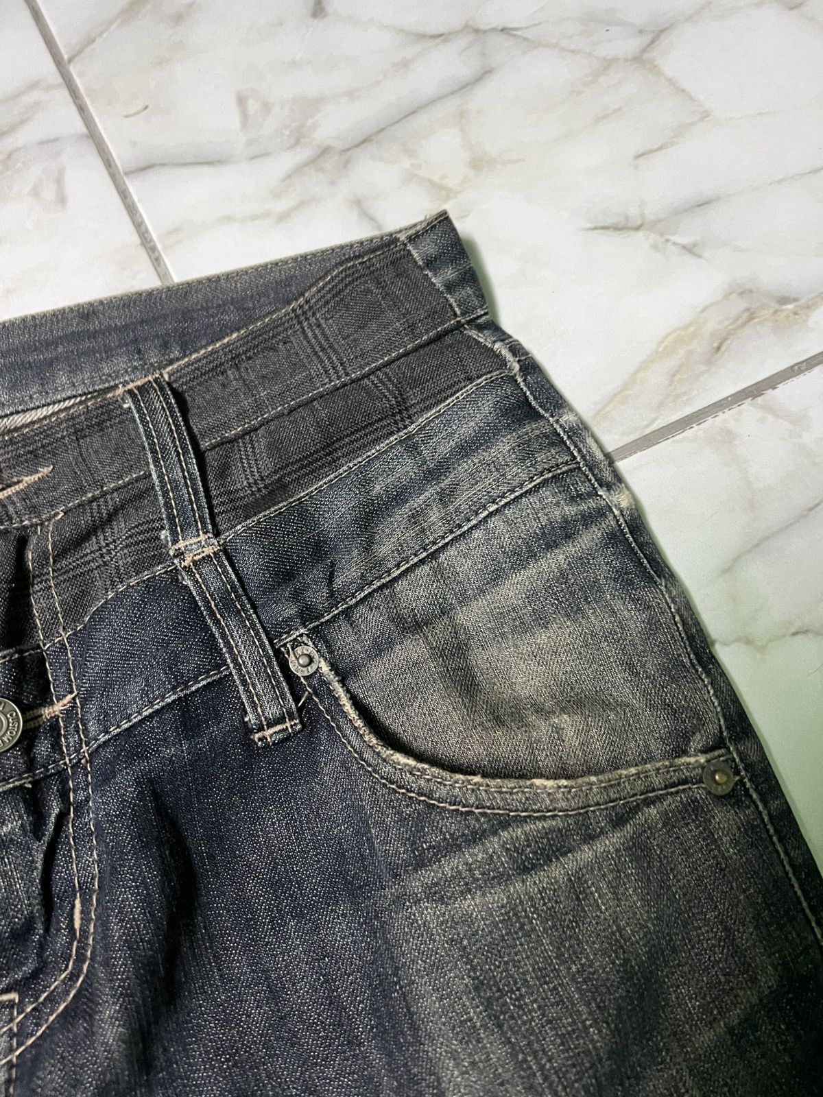 Japanese Brand × PPFM 💥DOUBLE WAIST💥PPFM MULTIPOCKET DISTRESS PUNK JEAN Size US 31 - 14 Thumbnail