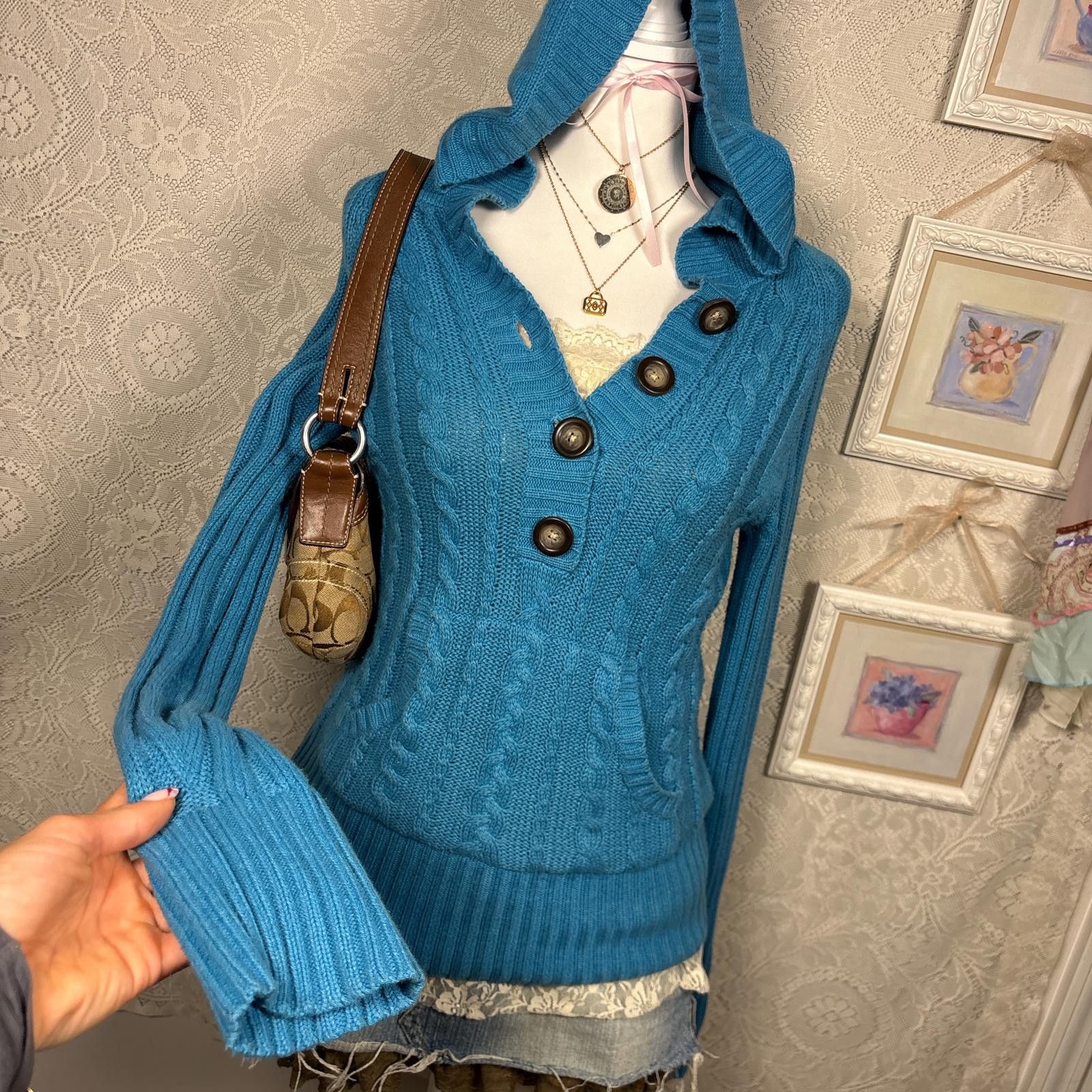 Aeropostale y2k vintage aeropostale cable knit sweater Size M / US 6-8 / IT 42-44 - 2 Thumbnail