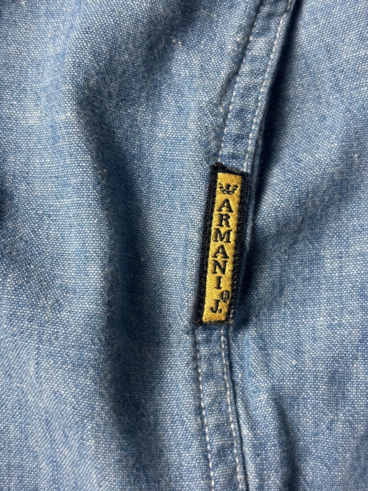 Giorgio Armani 1990s Armani Jeans Giorgio Armani Blue Chambray Shirt Size US L / EU 52-54 / 3 - 4 Thumbnail