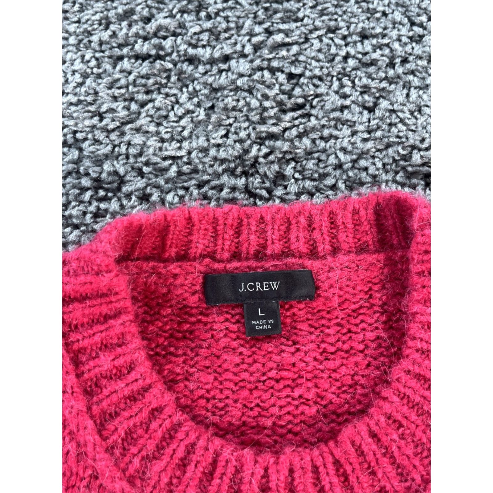 J.Crew J.CREW Knit Sweater Womens L Alpaca Pink Cable-Knit Crew Neck Pullover Long Sleeve Size L / US 10 / IT 46 - 4 Thumbnail