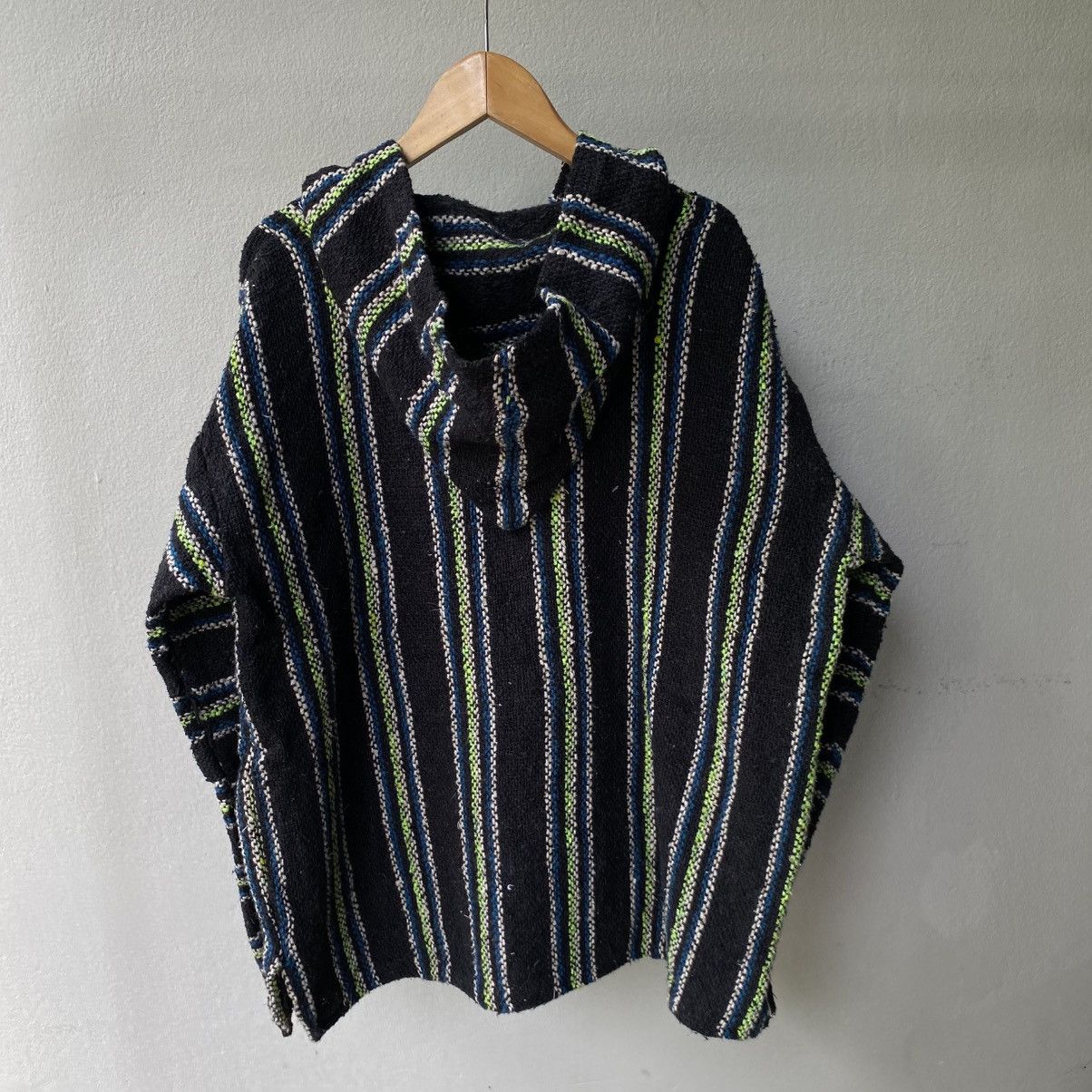 Vintage Black & Green Striped Baja Hoodie Size US M / EU 48-50 / 2 - 2 Thumbnail