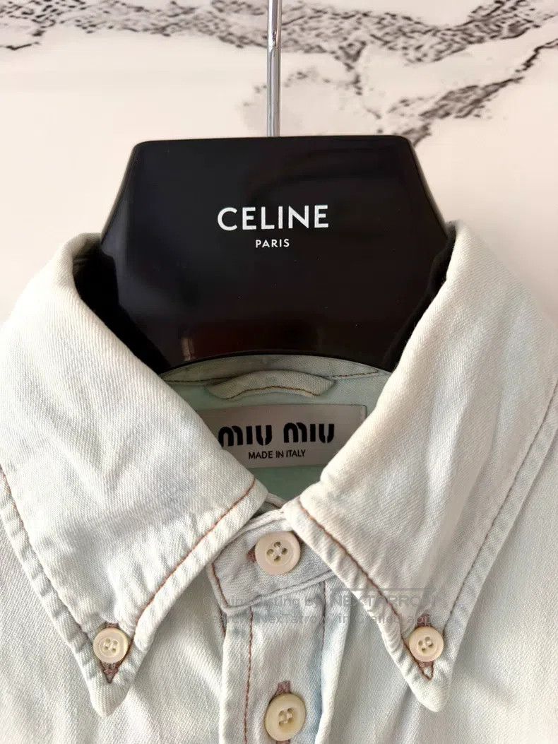 Miu Miu Miu Miu Light blue denim shirt jacket Size XS / US 0-2 / IT 36-38 - 2 Thumbnail