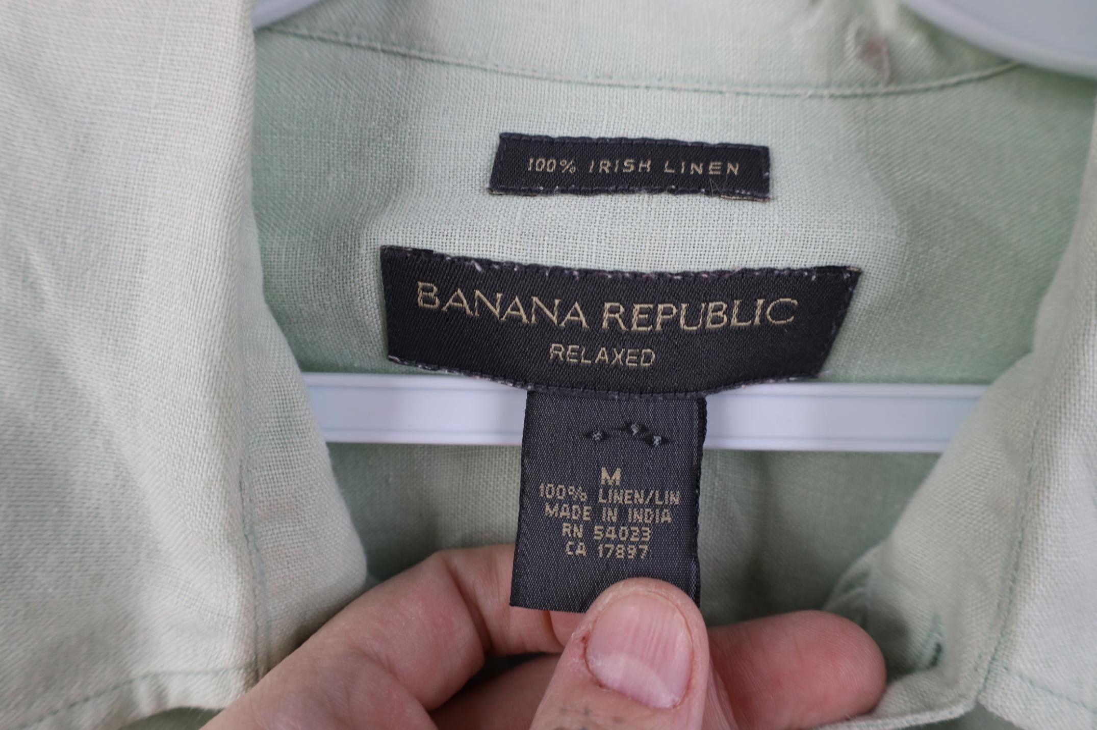 Banana Republic Vintage Y2K 2001 Banana Republic Linen Button Shirt Green Size US M / EU 48-50 / 2 - 7 Thumbnail